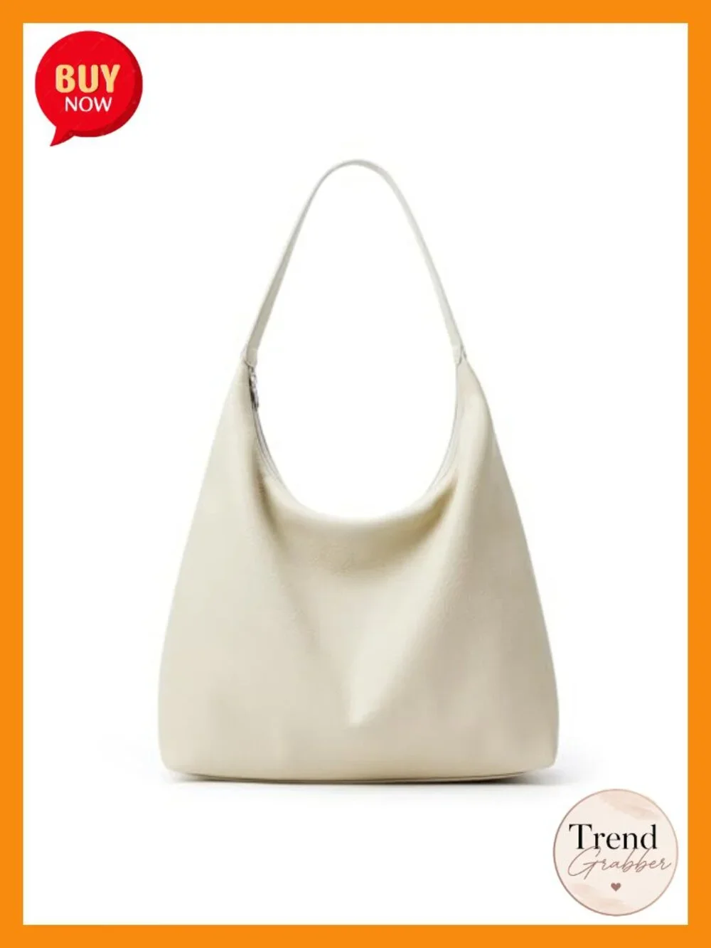 Large Capacity Vegan Leather Slouchy Hobo Bag With Zipper Closure